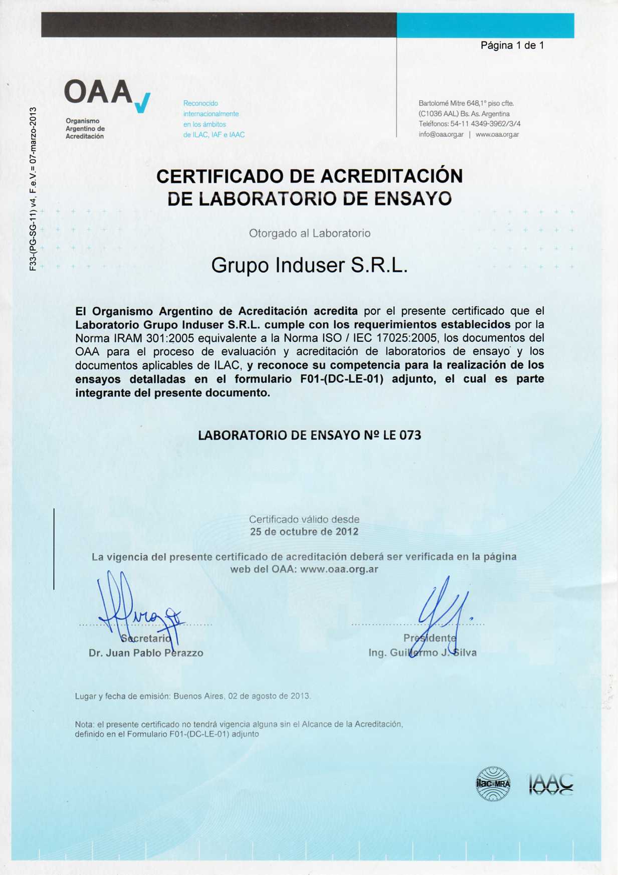 certificaciones