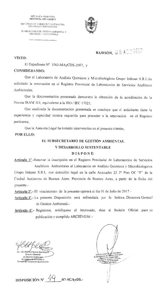 certificaciones